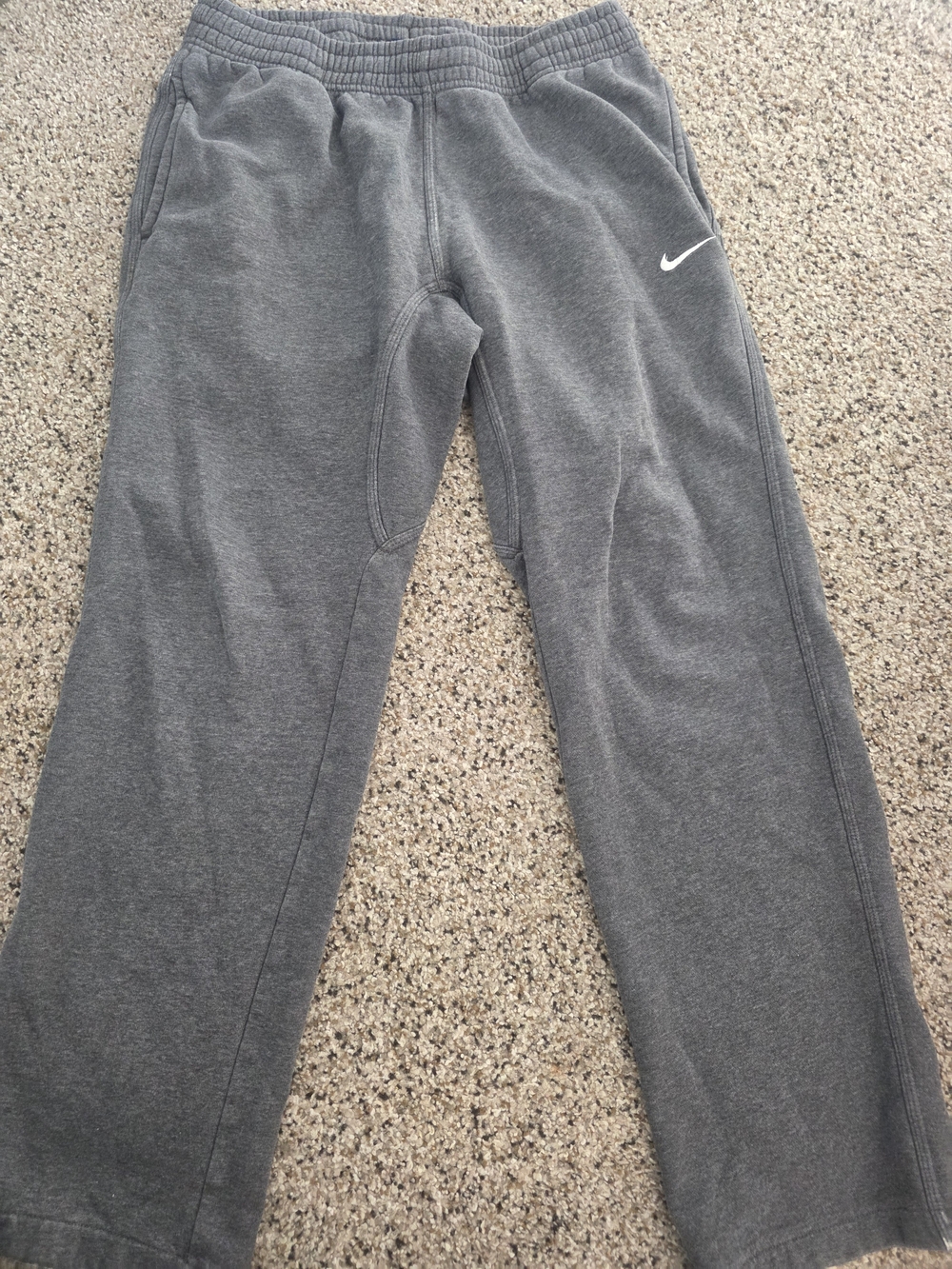 Nike Men's Gray Sweatpants with White Swoosh